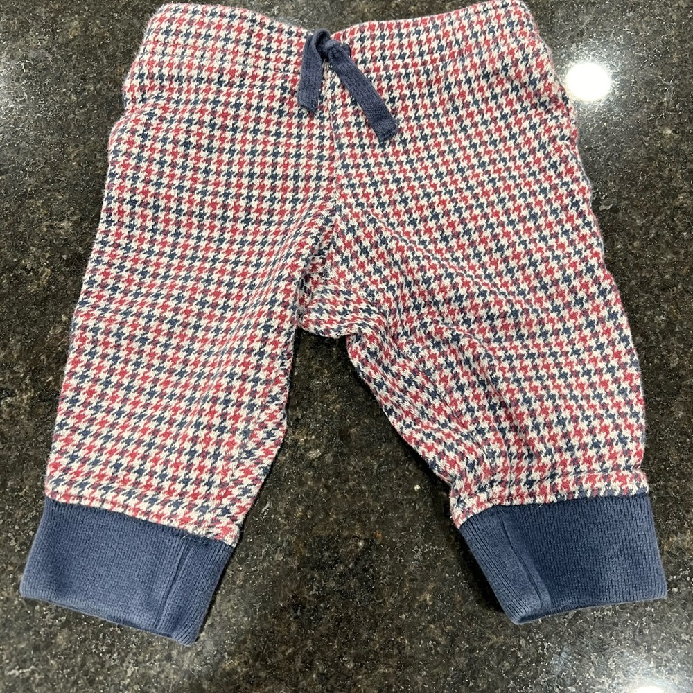 Janie and Jack Red and Blue Houndstooth Pants